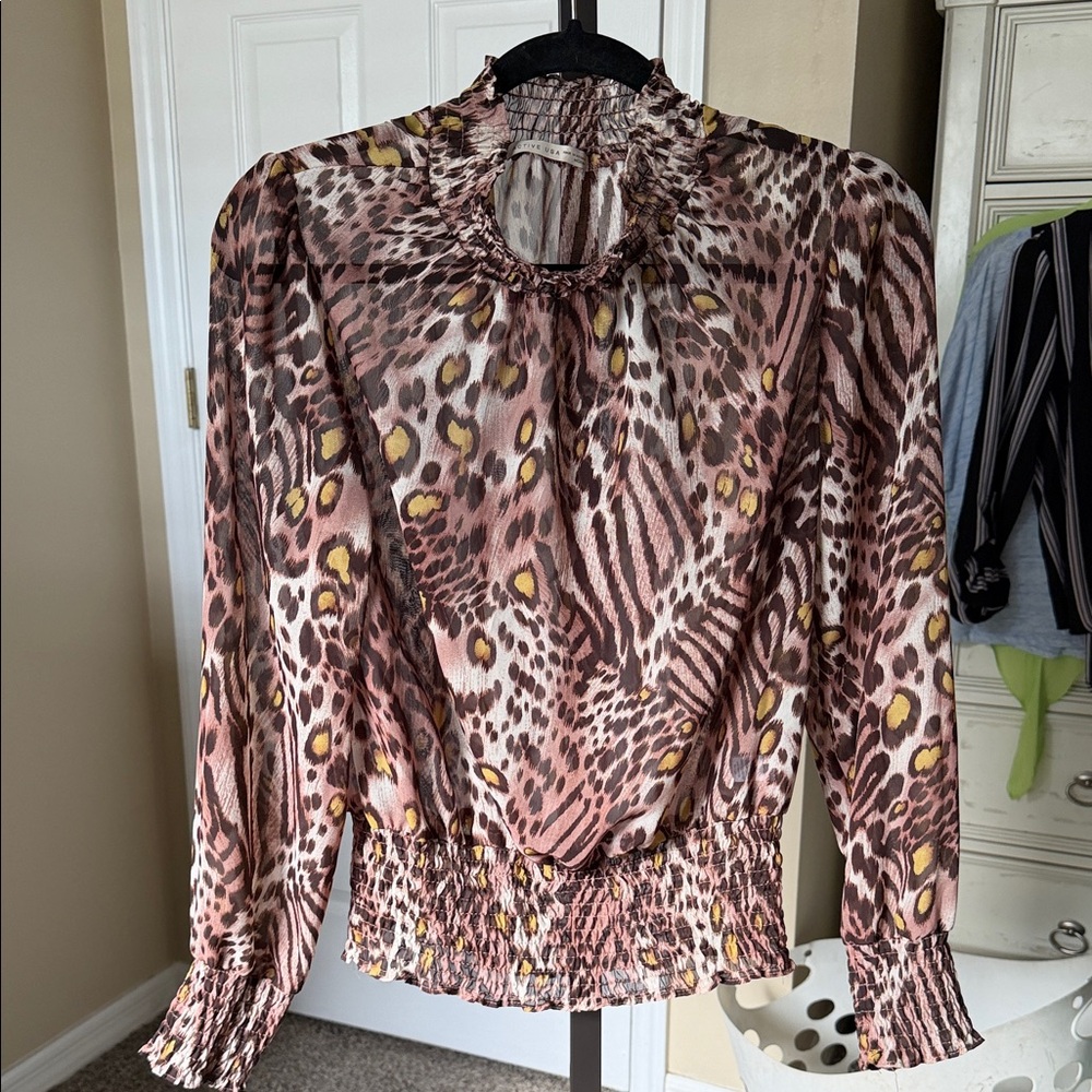Active USA Multicolor Animal Print Blouse